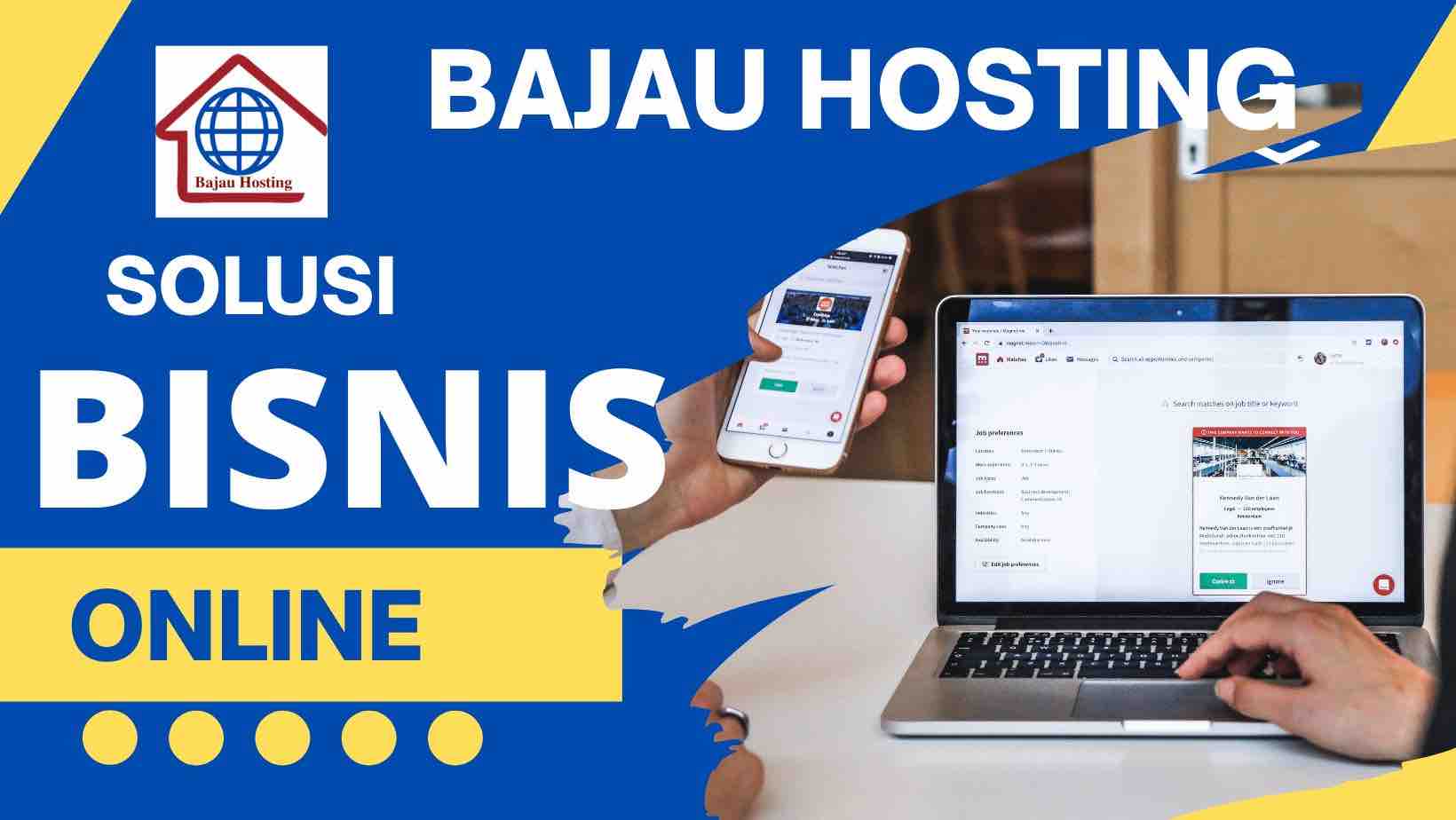 Biru Kuning Dan Putih Style Modern Bisnis Online Untuk Sampul Facebook - 1